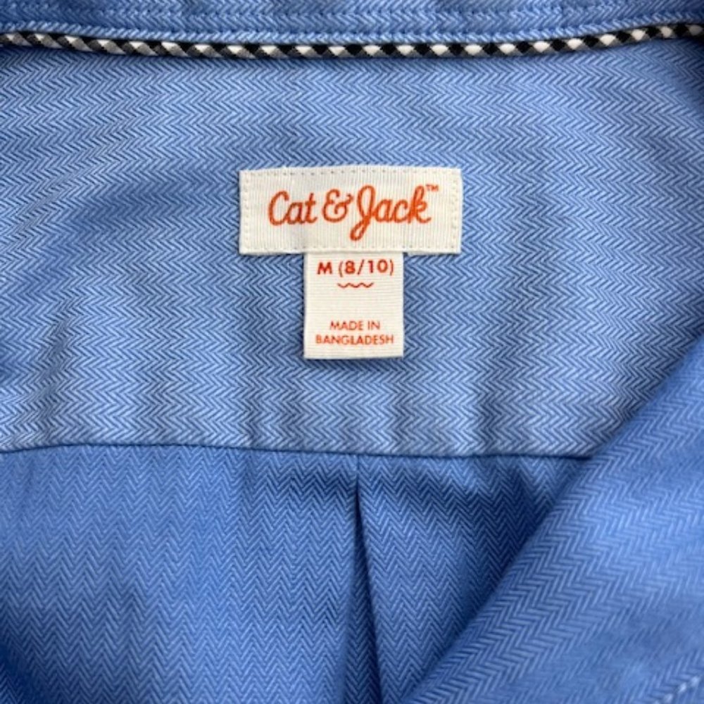 Cat & Jack Boy's Herringbone Weave Dress Shirt - Picture 3 of 5